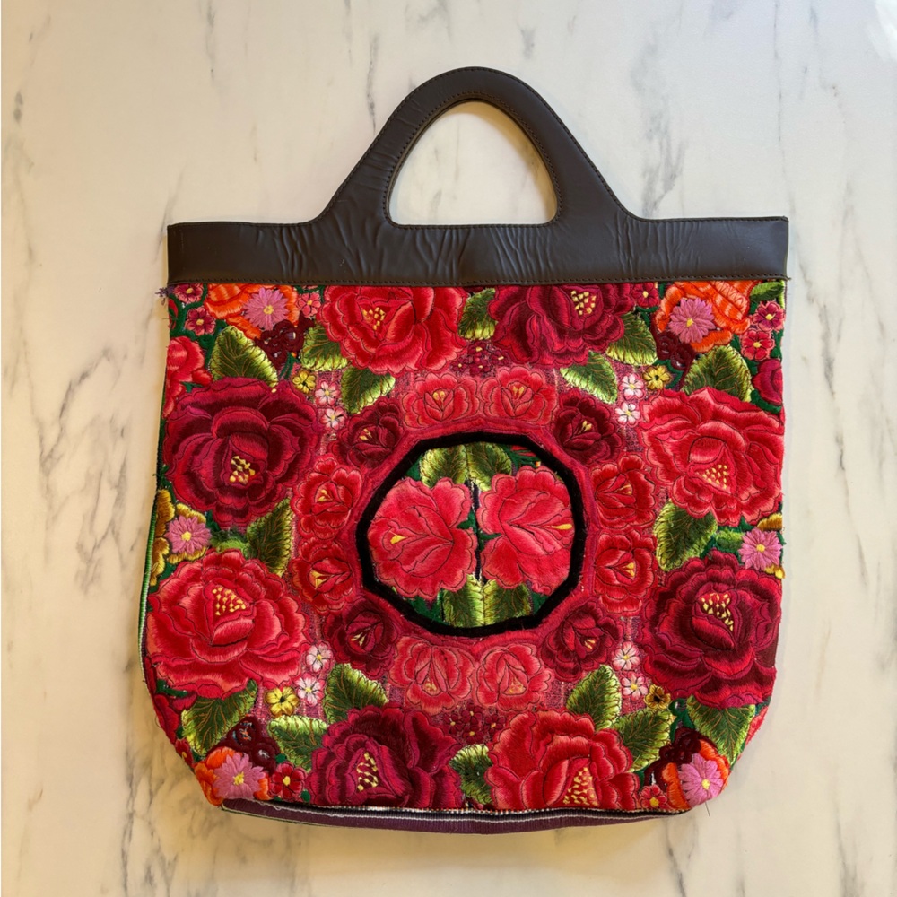 Embroidered Floral Mexican Bag